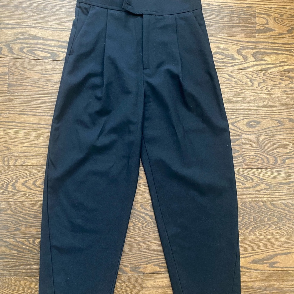 Vince Black Barrel Leg Trousers